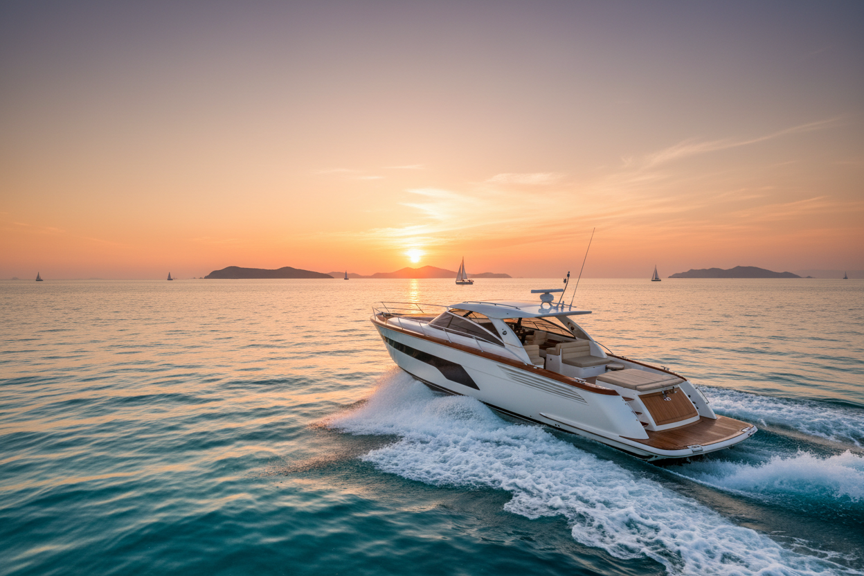 Bateau au coucher de soleil